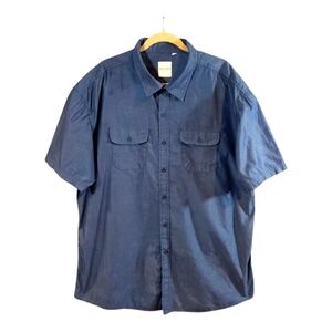 HOLTON Canvas & Cloth Short Sleeve Button-front Shirt in Blue Casual Men's 3XL